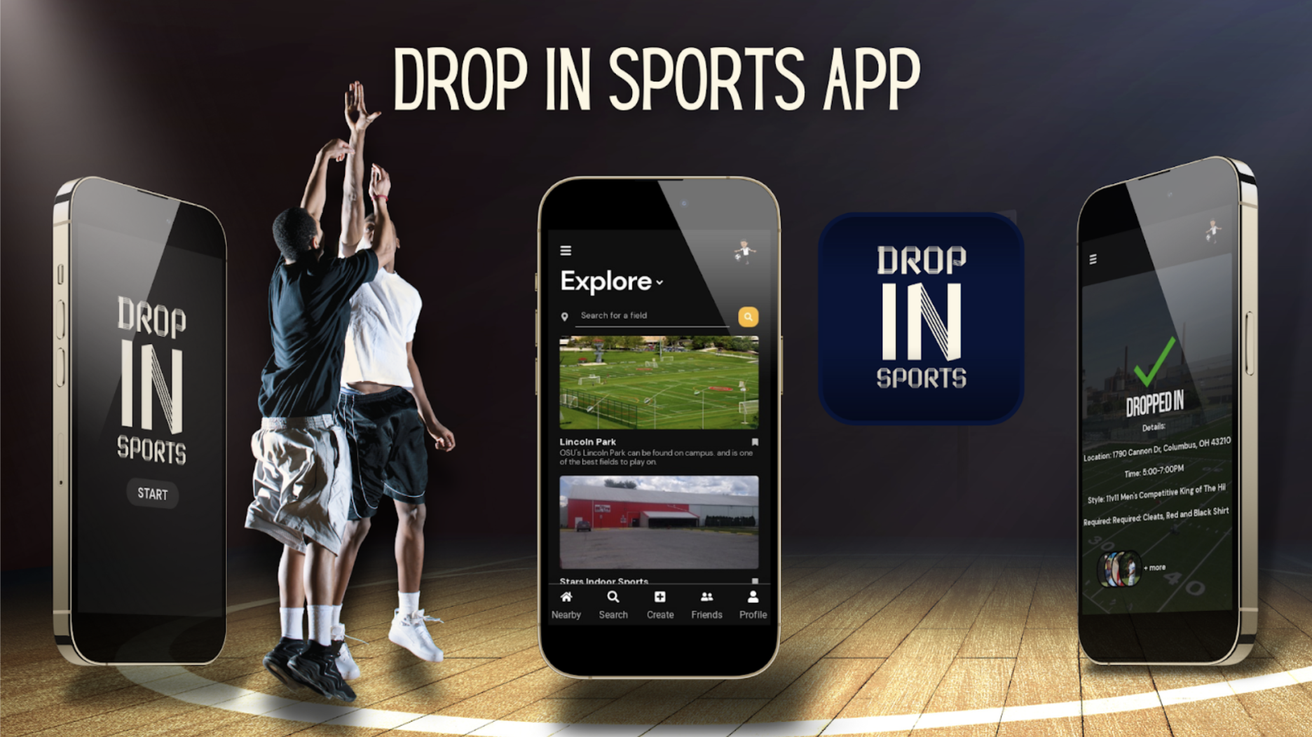 Drop In Sports App Mockup